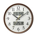 リズム 電波掛時計フィットウェーブリブA03 温度湿度カレンダー表示付 茶メタリック 8FYA03SR06 1台 大きな文字で温湿度とカレンダーを一目でチェック...