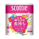 日本製 国産 紙クレシアスコッティ フラワーパック 1.5倍長持ち ダブル 芯あり 37.5m 香り付き 1セット(64ロール:8ロール×8パック) 芳香満載 ...