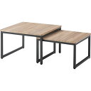 ネストテーブル ダークグレー 灰色 Sサイズ:(約W44×D44×H28/Lサイズ:(約W50×D50×H32.5cm) 組立式 ネストテーブル ダークグレー ...