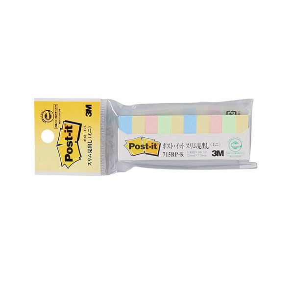 【20個セット】 3M Post-it ポストイット 再生紙 スリム見出し(ミニ) 3M-715RP-KX20 エコフレンドリーな再生紙で、スリムな見出しを手に...