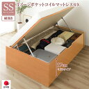 セミシングルベッド 〔お客様組み立て〕 整理 収納 ベッド 通常丈 セミシングル 跳ね上げ らくらく 式 横開き 深さ37cm ミドルタイプ 3ゾーンポケットコ...
