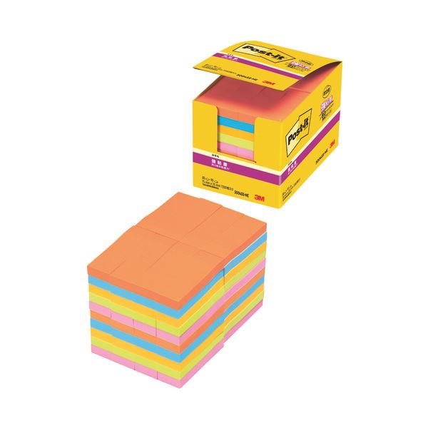 スリーエム ジャパン Post-it強粘着ふせん業務用 5004SS-NE混色 強力な粘着力を持つ業務用のポストイット 色とりどりの5004SS-NE混色セット...