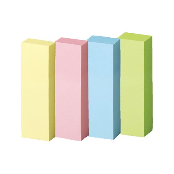 (まとめ) TANOSEE強粘着ふせん 50×15mm パステルカラー・4色 1パック(20冊) 【×2セット】 パステルカラーの強力な粘着力 便利な50×15...