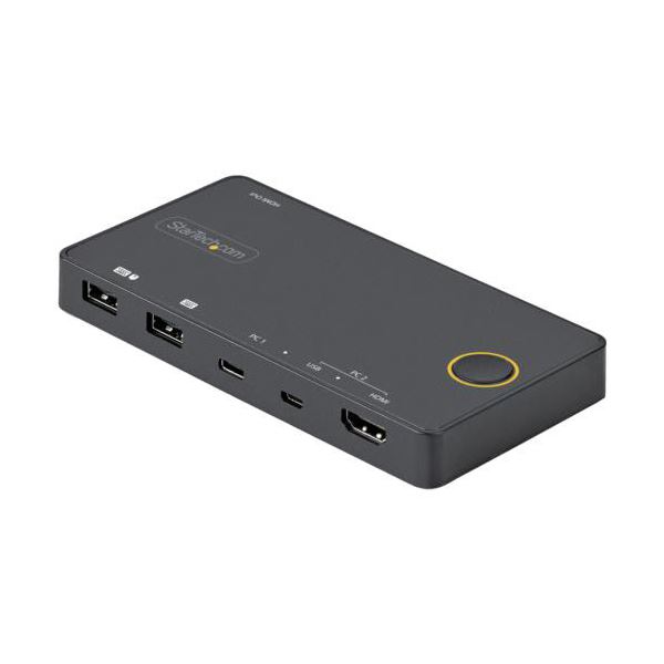 StarTech.com 2ポートKVMスイッチ ブラック SV221HUC4K 1個 黒 2つのポートを持つKVMスイッチで、ブラックカラーの高性能なSV221HUC4K 1つで複数のデバイスを切り替えて効率アップ デスク (テーブル 机) 周りをスッキリ整理して作業効率を向上させる便利アイテム 黒