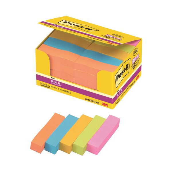スリーエム ジャパン Post-it強粘着パワーパック 5色 7002SS-NE 強力な粘着力で便利な5色セット メモや付箋に最適なパワーパック
