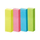 (まとめ) TANOSEE 強粘着ふせん50×15mm ビビッドカラー・4色 1パック(20冊) 【×3セット】 目を引く ちょっとした目印に最適 ビビッドな4...
