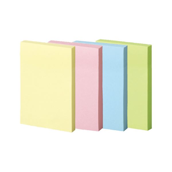 TANOSEE強粘着ふせん 75×50mm パステルカラー・4色 1パック(10冊) パステルカラーのふせん10冊セット 色鮮やかな4色で使いやすく、書類整理や...