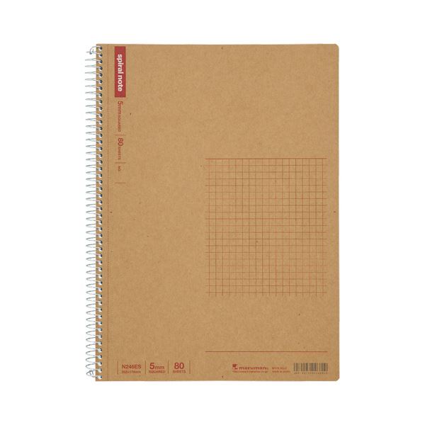 (まとめ)マルマン スパイラルノート ベーシックB5 5mm方眼罫 80枚 N246ES 1冊【×30セット】 繊細なカットが容易にできる、高精度な切り取りミシ...