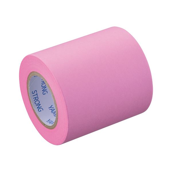 (まとめ)ヤマト メモック ロールテープ(強粘着)蛍光紙 つめかえ用 50mm幅 ローズ PRK-50H-RO 1巻【×10セット】 ヤマトの強粘着ロールテープ...