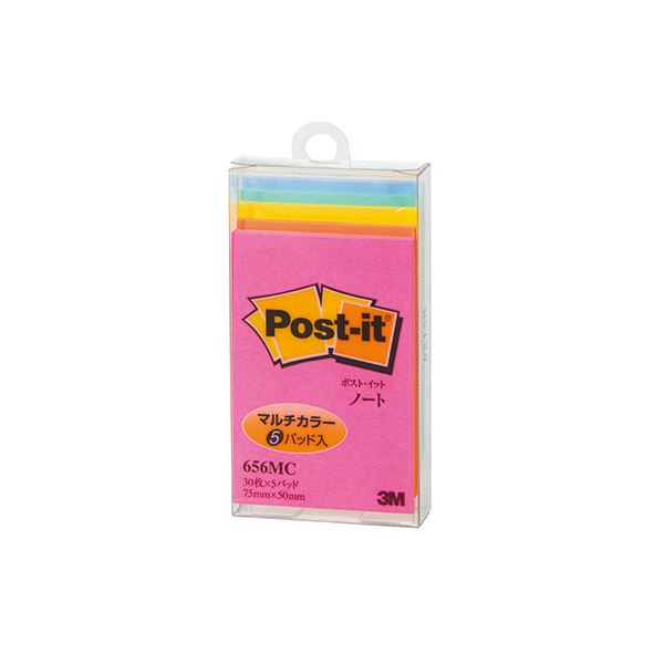 【10個セット】 3M Post-it ポストイット 656MC ノート マルチカラー 3M-656MCX10 10個セット 鮮やかな色彩が魅力の便利なメモ 3...