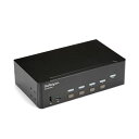 StarTech.com 4ポートHDMI デュアルモニター KVMスイッチ ブラック SV431DHD4KU 1台 黒 4つのHDMIポートを搭載し、デュアル...