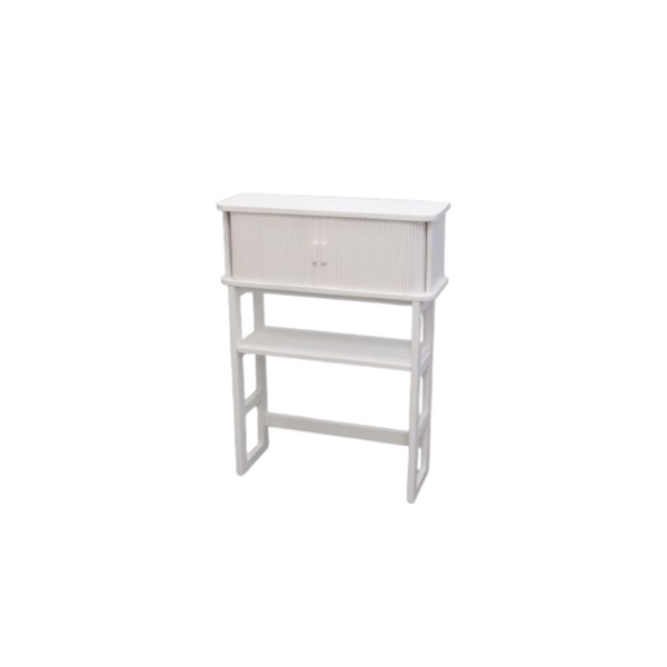 コンソールテーブル 机 約幅60×奥行20.5×高さ80cm ホワイト ジャバラ扉 スリム 木製 天然木 ディスプレイ台 インテリア家具 白 狭いスペースにもぴったりな木製コンソールテーブル ジャバラ扉付きで収納も便利 幅60cm×奥行20.5cm×高さ80cmのコンパクトサイズで、玄関や