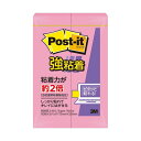 (まとめ) 3M ポスト・イット 強粘着ふせん75×25mm トロピカルピンク 500SS-RO 1セット(20冊:2冊×10パック) 【×5セット】 強力な粘...