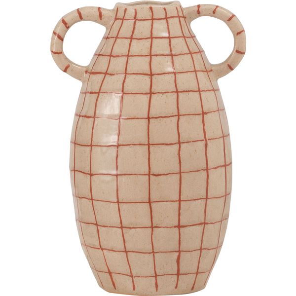 フラワーベース ベージュ （約W19.5×D16×H29cm） 完成品 ナチュラルな雰囲気漂う、花を美しく飾るためのベージュカラーの花瓶（約幅19.5×奥行16×高さ29cm）が完成品で登場