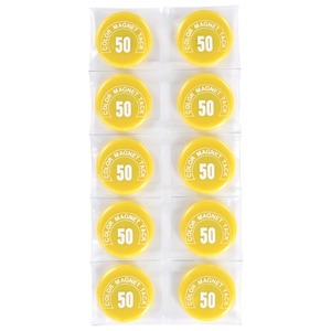 (まとめ)ミツヤ カラーマグネット MR-50 黄 50mm 10個【×5セット】 色彩溢れるマグネットで、書く・留めるを楽しむ オフィス必需品のお得なセット ...