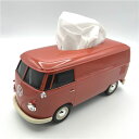 VW T1バス ティッシュケース+(プラス) カップホルダー付き / レッド 104016 赤 赤い色合いのVW T1バスをイメージしたティッシュケースとカップ...