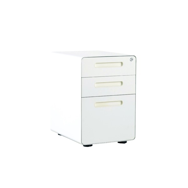 整理 収納 ワゴン 袖机 テーブル 幅40.8cm ホワイト オールロック式 オフィス 事務用 整理 収納 サイド..