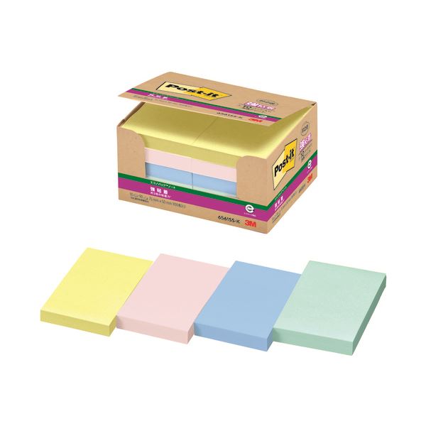 スリーエム ジャパン Post-it強粘着パステル6561SS-K パステルカラーの強粘着便箋、メモやリマインダーに最適 色鮮やかで使いやすいサイズ 忙しい日常...