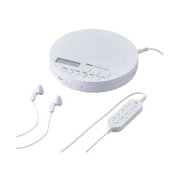 ポータブルCDプレーヤーLCP-PAPB02WH ワイヤレスイヤホン対応のポータブル音楽再生デバイス、どこでも楽しめるCDプレーヤー