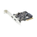StarTech.com 2ポートUSB-A増設PCIeカード ブラック 黒 PEXUSB312A3 1個 黒 StarTech.com 2ポートUSB-A増設...