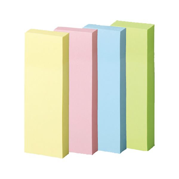 TANOSEE強粘着ふせん 75×25mm パステルカラー・4色 1パック(20冊) パステルカラーの強力な粘着力を持つ、便利な75×25mmサイズのふせんが2...