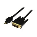 StarTech.com マイクロHDMI-DVI変換ケーブル 配線 1m ブラック HDDDVIMM1M 1本 黒 高品質な1mのブラックケーブルで、マイクロHDMIからDVIへの変換を可能に 映像や音声をシームレスに転送し、デバイス間の接続をスムーズに コンパクトで使いやすく、高解像度の映像を楽しむ