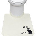 【2個セット】 サンコー おくだけ吸着 ズレない トイレマット(ネコ) 約55×60cm KV-07 ズレないトイレマットがハサミで切れる薄さで登場 吸着力抜群...