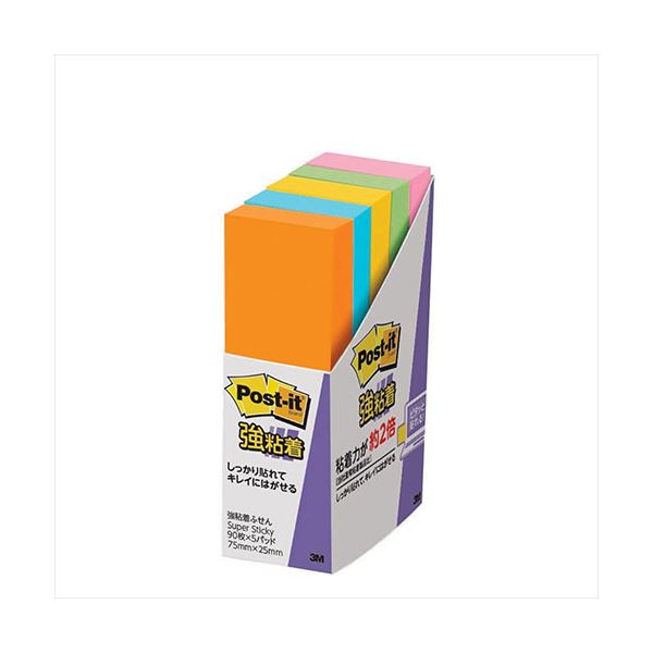 【5個パック×10セット】 3M Post-it ポストイット 強粘着 ふせん 3M-500-5SSANX10 超強力粘着 メモの達人 5個パック【5個パック×...