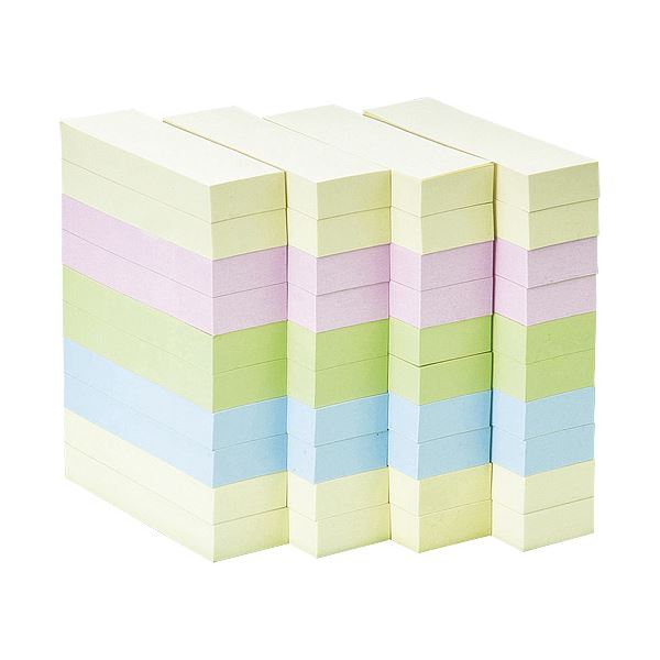 スマートバリュー ふせん75×25mm混色 100枚*40冊 P510J-M-40 カラフルなサイズが豊富な付箋セット 75×25mmの混色100枚×40冊、使...