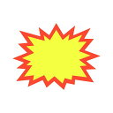 (まとめ) ササガワ手書きPOP用カード 爆発型 無地 13-4200 1パック(5枚) 【×10セット】 手書きPOPを華やかに演出する新感覚カード 爆発的なデザインで目を引く無地カード、1パックに5枚 使いやすいサイズで便利 まとめて購入でお得な10セット POP作りを楽しく彩るアイ