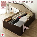 セミシングルベッド 茶 ダークブラウン 〔お客様組み立て〕 整理 収納 ベッド 通常丈 セミシングル 跳ね上げ らくらく 式 縦開き 深さ30cm ロータイプ ...