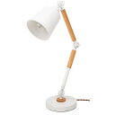 デスク (テーブル 机) ライト 約幅17cm ホワイト 金属 スチール 天然木 木製 ラバーウッド 電球付 LED電球対応 ライト 照明 器具 リビング 在宅ワーク 組立式 白 ホワイトデスクライト17cm幅、組み立て式 明るさとスタイルを兼ね備えた、デスクを彩る新たな光の源 白