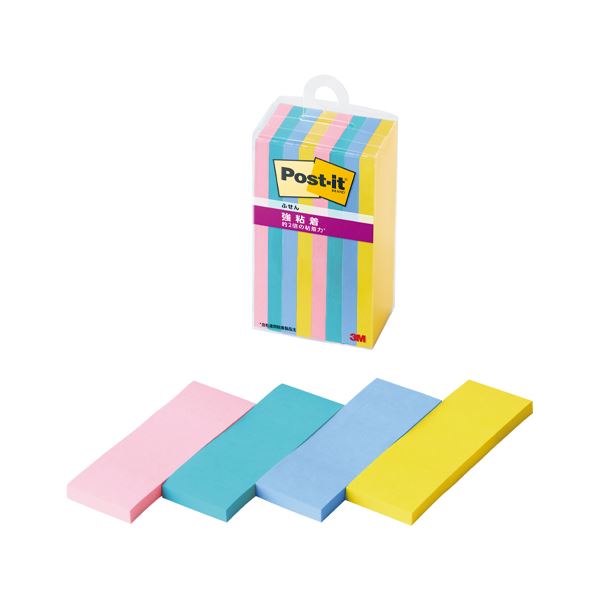 (まとめ) 3M ポスト・イット強粘着ふせんマルチカラー3 【×5セット】 強力な粘着力で使いやすい 色とりどりの便利な付箋5セット さまざまな用途に活躍するマ...