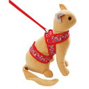 猫小町ソフトハーネスリード まり M レッド (猫用品/ハーネス) 赤 愛らしさとおしゃれさを兼ね備えた猫用ハーネスリード 猫小町ソフトハーネスリードまり M ...