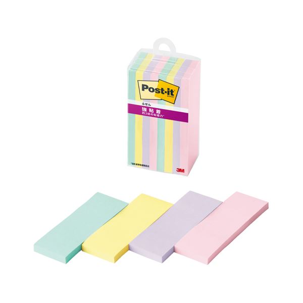 (まとめ) 3M ポスト・イット強粘着ふせんマルチカラー5 【×5セット】 強力な粘着力で使いやすい 5色セットの便利なマルチカラーふせん 書き込みも目立つ 使...