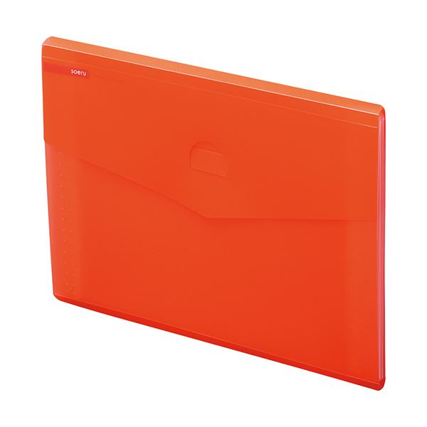 (まとめ)リヒトラブ soeruスリムドキュメントファイル(ヨコ型) A4 6ポケット サニーレッド A-8700-3 1セット(5冊)【×10セット】 赤 ス...