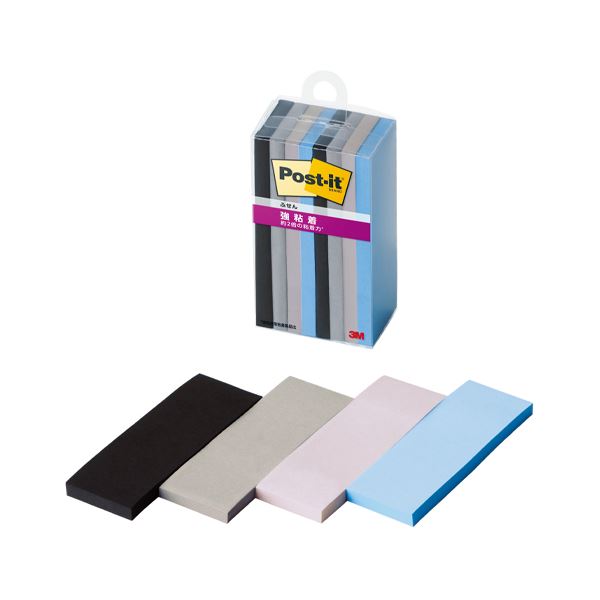 (まとめ) 3M ポスト・イット強粘着ふせんマルチカラー9 【×5セット】 強力な粘着力で使いやすい 色とりどりの9種類のポスト・イット 大容量 大型 5セット...