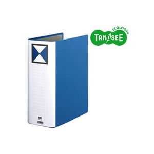 (まとめ)TANOSEE 両開きパイプ式ファイル A4タテ 100mmとじ 青 30冊 開けやすい 整理 収納 力抜群 A4サイズの両開きパイプ式ファイル、青色...