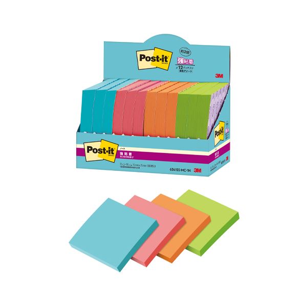 3M ポスト・イットノートマルチカラー1増量P 多彩な色合いが魅力の便利なメモ用紙、1パックで増量したノート 色々な用途に使えるので、オフィスや学校、家庭で大活...