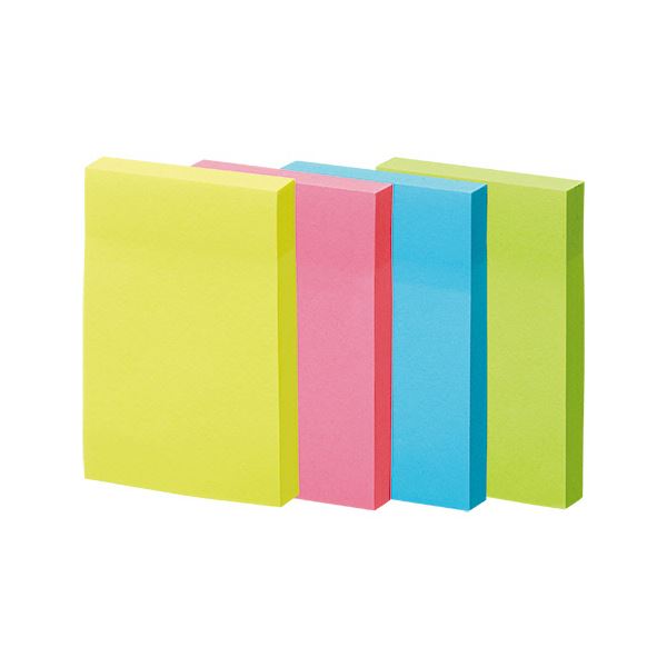 TANOSEE 強粘着ふせん75×50mm ビビッドカラー・4色 1セット(30冊:10冊×3パック) メッセージにぴったりのサイズ 鮮やかなビビッドカラーで目...