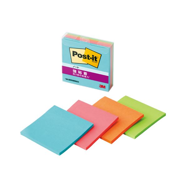 (まとめ) 3M ポスト・イット強粘着ノートマルチカラー1 654SS-MC-1【×3セット】 強力な粘着力で使いやすい 色とりどりのポスト・イットノートセット...
