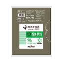 (まとめ) 日本サニパックnocoo 再生原料を使用したゴミ袋 グレー半透明 90L 0.045mm CV99 1パック(10枚) 【×10セット】 再生素材を...