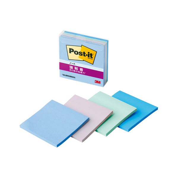 (まとめ) 3M ポスト・イット強粘着ノートマルチカラー2 654SS-MC-2【×3セット】 強力な粘着力で使いやすい 色とりどりのポスト・イットノート2が3...