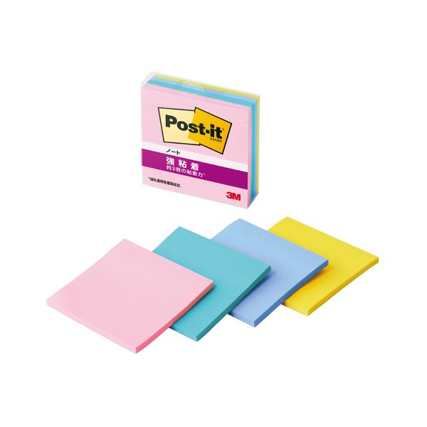 (まとめ) 3M ポスト・イット強粘着ノートマルチカラー3 654SS-MC-3【×3セット】 強力な粘着力で使いやすい 色とりどりのポスト・イットノート3冊セ...