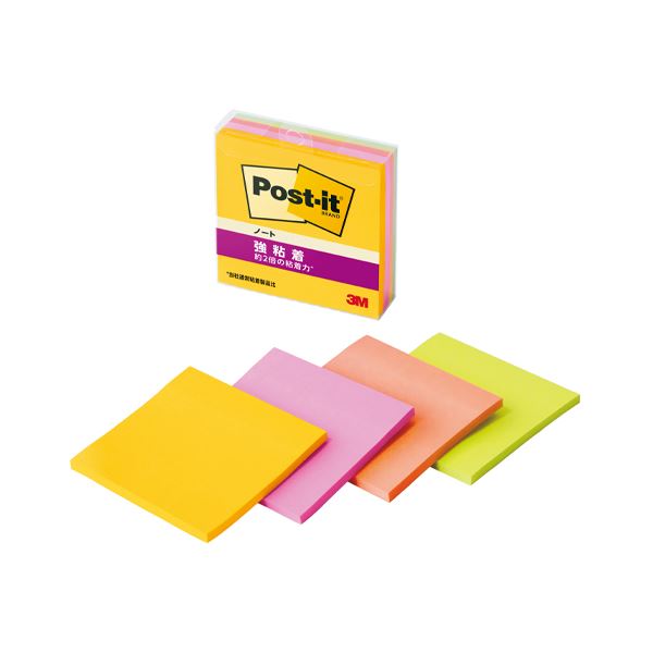 (まとめ) 3M ポスト・イット強粘着ノートマルチカラー6 654SS-MC-6【×3セット】 強力な粘着力で使いやすい 6色セットのポスト・イットノート 色分...