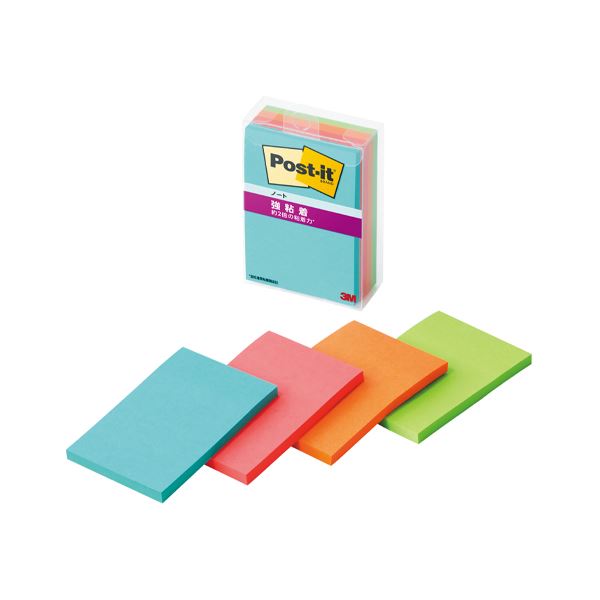(まとめ) 3M ポスト・イット強粘着ノートマルチカラー1 656SS-MC-1N【×5セット 強力な粘着力で使いやすい 色とりどりのノートが5冊セットでお得に...