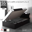 セミシングルベッド 茶 ブラウン 〔組立設置サービス付き〕 日本製 国産 整理 収納 ベッド 通常丈 セミシングル 3ゾーンポケットコイルマットレス付き セット...