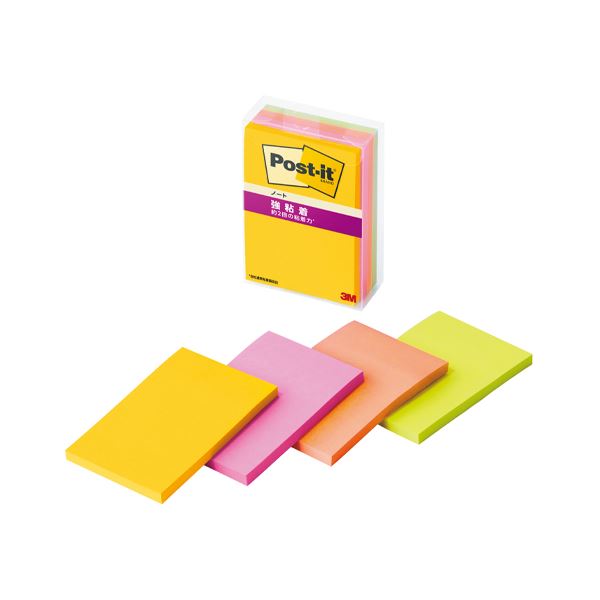 (まとめ) 3M ポスト・イット強粘着ノートマルチカラー6 656SS-MC-6N【×5セット 強力な粘着力で使いやすい 多彩な色で使い分けができる 便利なポス...