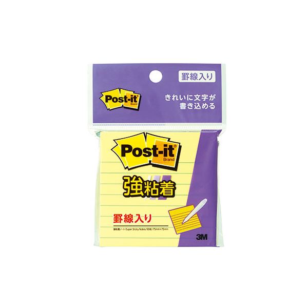 【10個セット】 3M Post-it ポストイット 強粘着ノート 罫線入 イエロー 3M-630SS-RPYX10 黄 超強力な粘着力で、メモもしっかり固定 ...