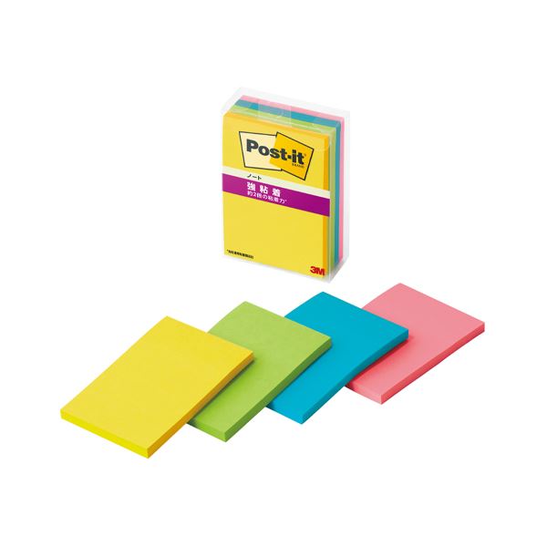 (まとめ) 3M ポスト・イット強粘着ノートマルチカラー8 656SS-MC-8N【×5セット 強力な粘着力で使いやすい 多彩な色で使い分けができる 便利なポス...